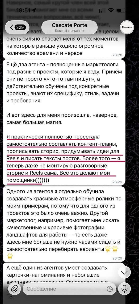 Переписка Анастасии с агентом